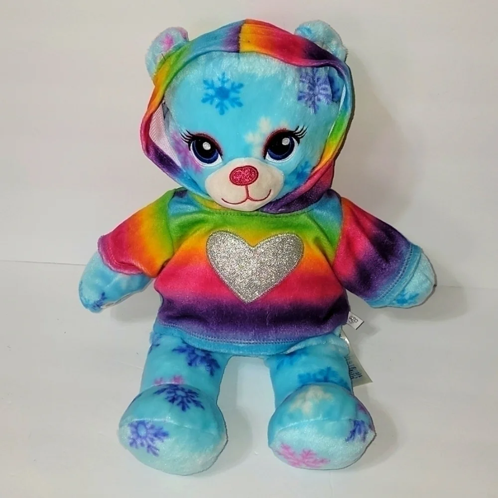 𝅺HTF BLUE SNOWFLAKE BABW Build-A-Bear Stuffed Animal Plush w/shirt, EUC